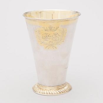 An Estonian 18th Century silver beaker by Olaus Wahl (1739-1770), Arensburg.