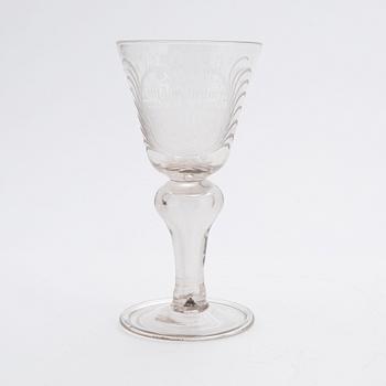 An 18th Century presumably German wine glass.