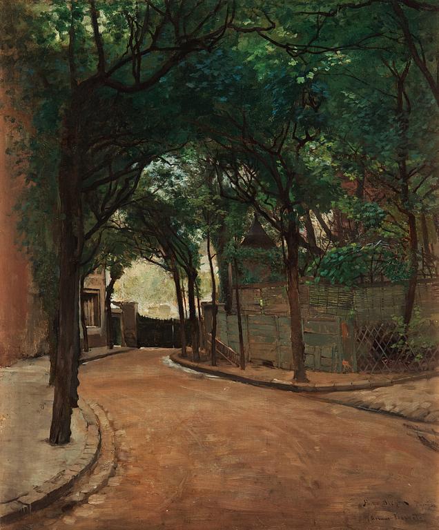 Hugo Birger, "Avenue Frochot, Paris" ("Street scene from Montmartre").