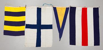 A set of maritime signal flags, 34 parts, 20th century.