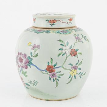 A famille rose jar with cover, Qing dynasty, Qianlong (1736-95).