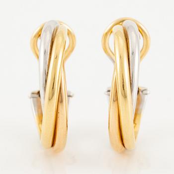 A Cartier a pair of "Trinity" earrings 18K gold in three colours.