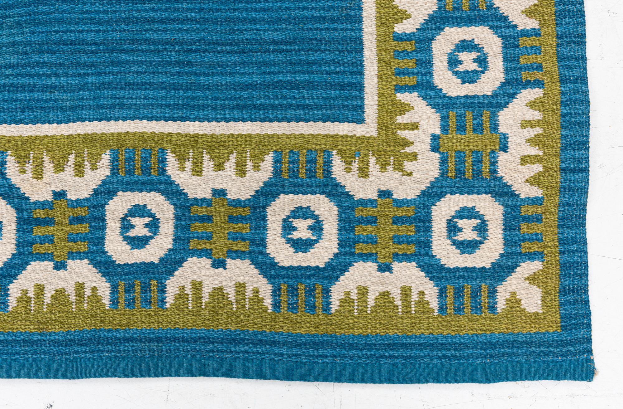 Berit Woelfer, Rug, flat weave, signed BW, approx. 199 x 139 cm.