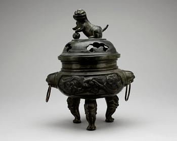 RÖKELSEKAR, brons, Kina, 1900-tal.