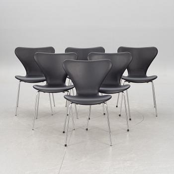 STOLAR, 6 st. "Sjuan", Arne Jacobsen för Fritz Hansen.