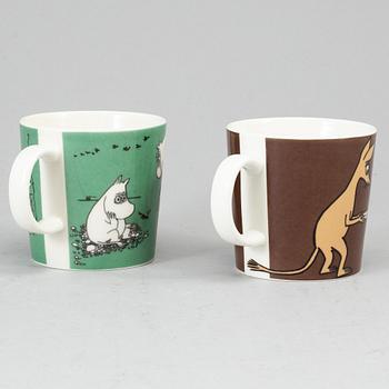 Two Moomin Characters porcelain mugs from Arabia, Finland.