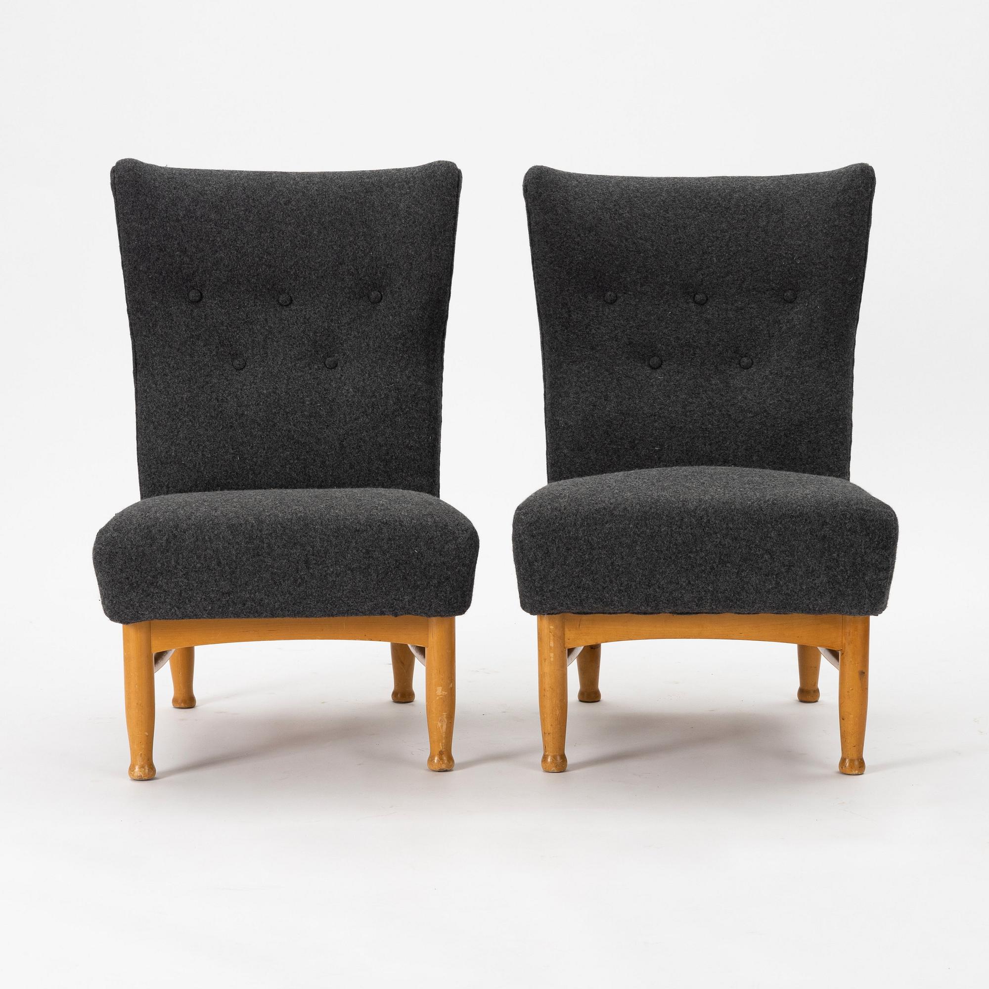 Elias Svedberg, fåtöljer, ett par, Swedish Modern, Nordiska Kompaniet 1940-tal.