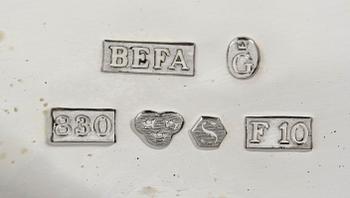BÄGARE, 8 st, silver, bl a GAB, 1900-tal. Tot 660 g.