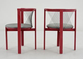 STOLAR, ett par, "String Chair", Niels Jörgen Haugesen, Danmark, 1970-tal.