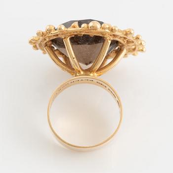 Peter von Post, gold and smoky quartz ring.