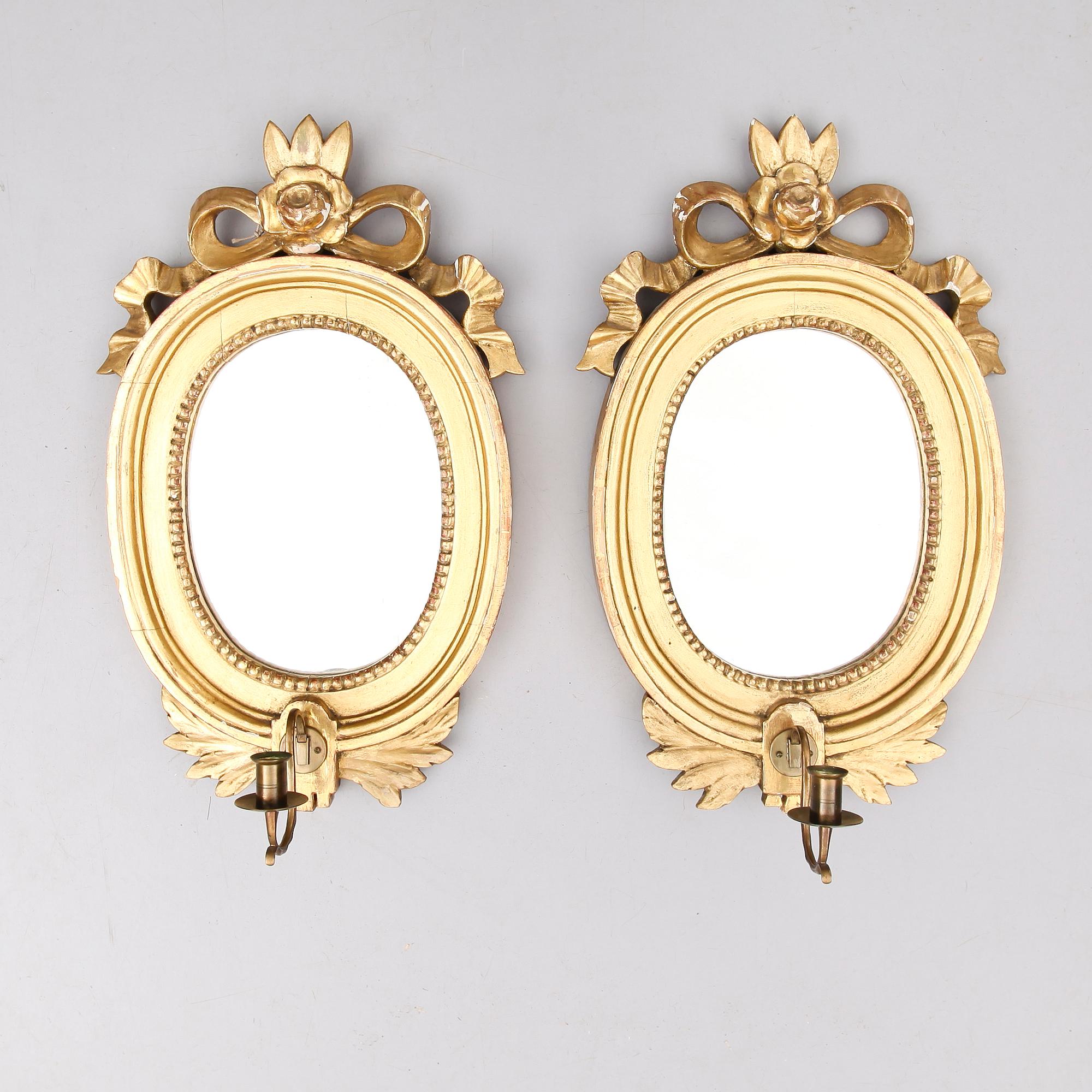 SPEGELLAMPETTER, 1 par, gustaviansk stil, 1800-/1900-tal.