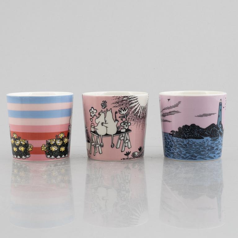 Three Moomin mugs, Moomin Characters, Arabia, Finland.