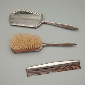 TOILETTESET, 3 delar, sterling silver, 1900-talets början.