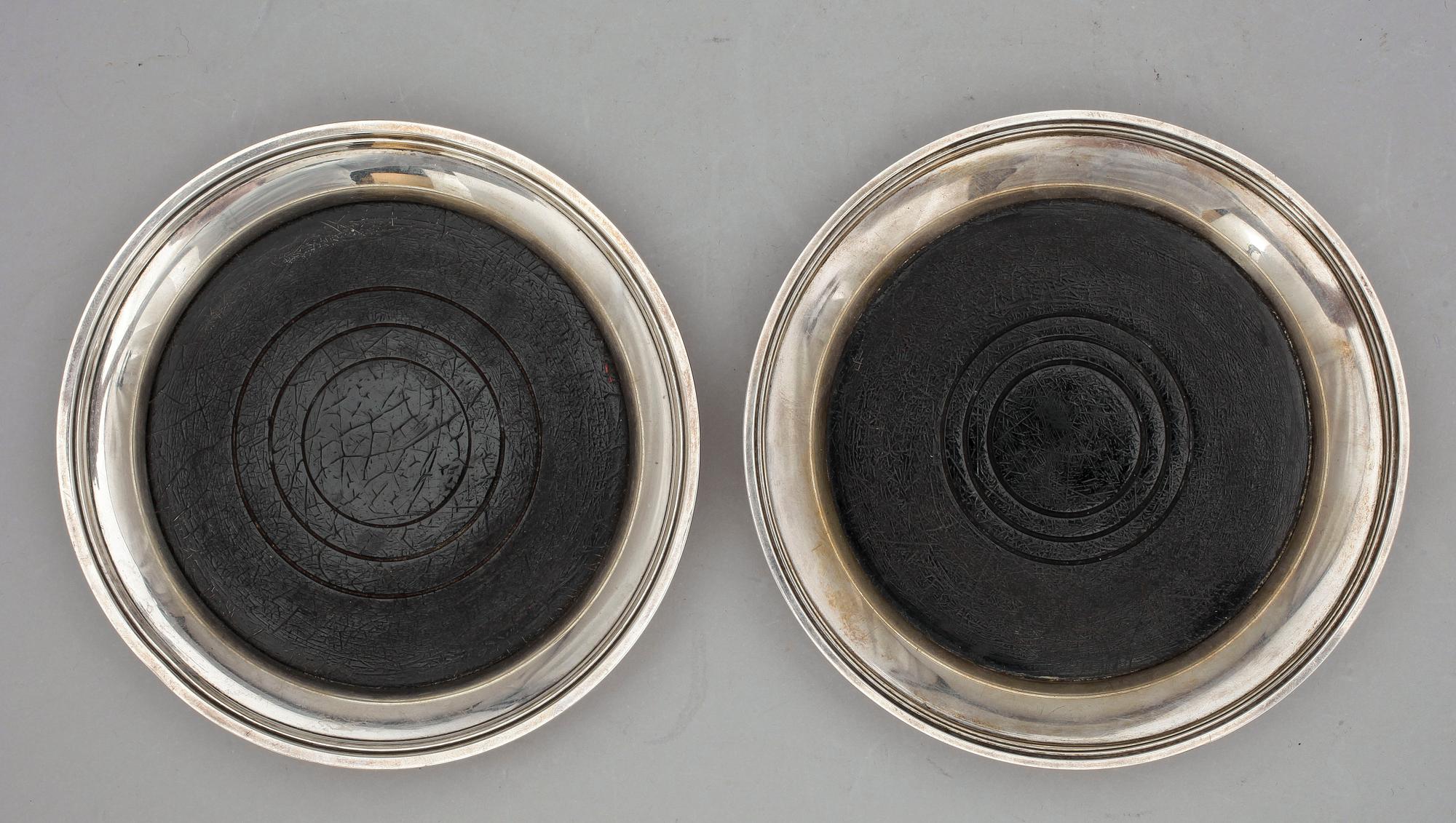 COASTERS, 2 st, silver, Danmark, 1951.