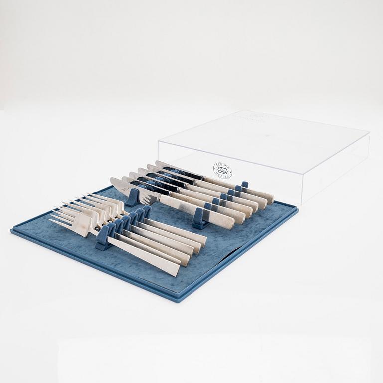 Bertel Gardberg, 19 pieces of 'Birgitta' sterling silver cutlery, Kultateollisuus, Turku 1978-1995.