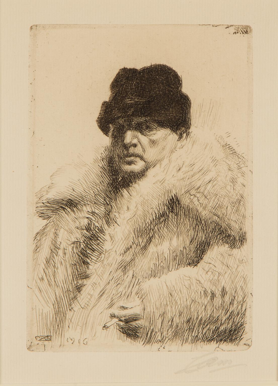 ANDERS ZORN, etsning, signerad med blyerts samt signerad och daterad i plåten 1916.