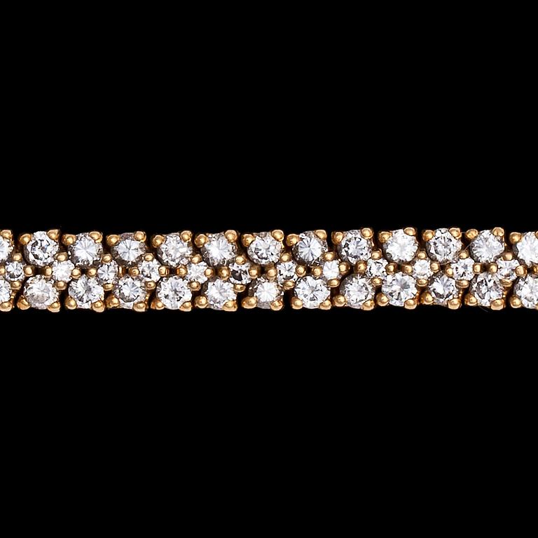 A brilliant cut diamond bracelet, tot. app. 6 cts.