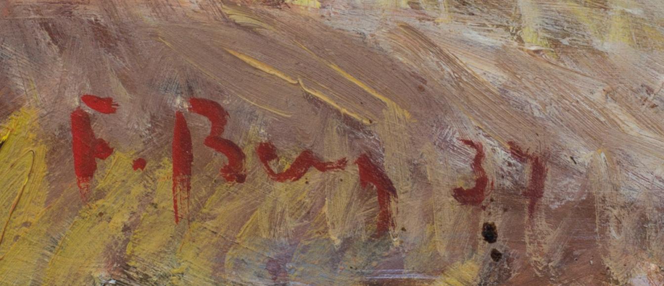 FRANS BERG, olja på pannå, signerad och daterad 37.