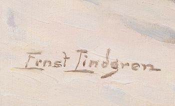 ERNST LINDGREN, olja på pannå, signerad.