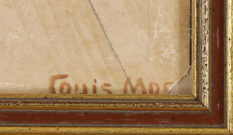 LOUIS MOE, akvarell, signerad.