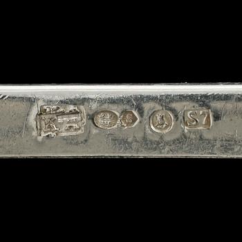 BESTIKSERVISDELAR, 56 st, silver, Karl Andersson, Stockholm, 1900-talets första hälft. Tot vikt 2300 g.