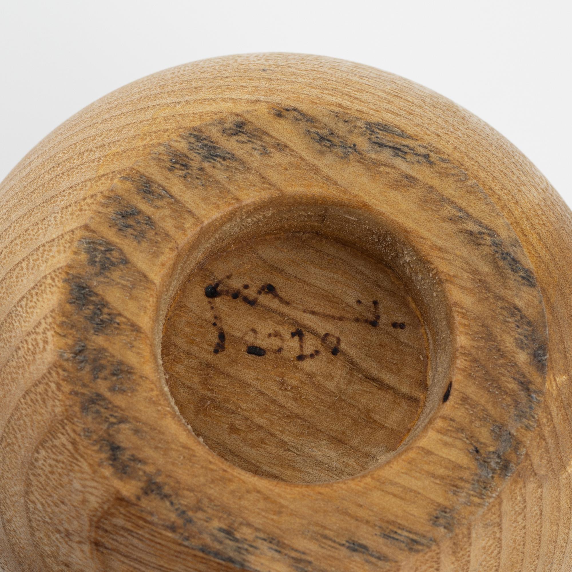 Magnus Ek, a set of four ash wood serving bowls for Oaxen Krog, 2020.