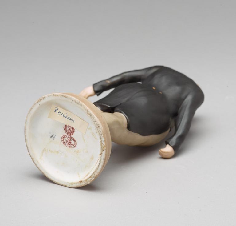 A bisquit porcelain figure of Sobakevich from Gogol's 'Dead Souls', Gardner, Moscow, 1880-1917.