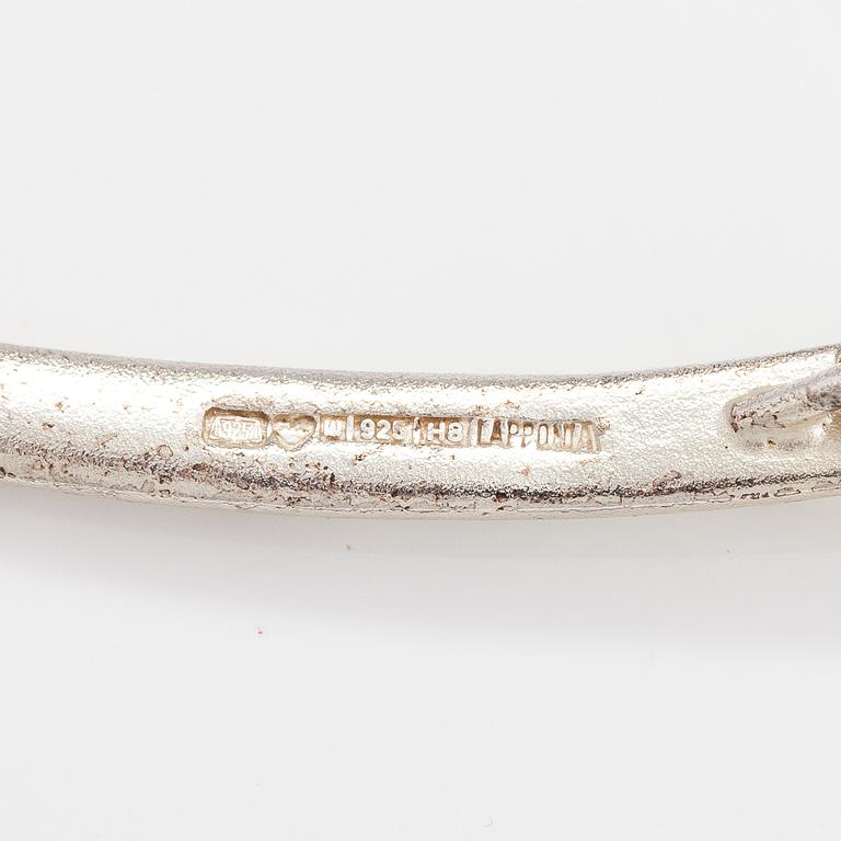 LAPPONIA, A sterling silver necklace, bracelet, brooch and earrings. 1984-87.