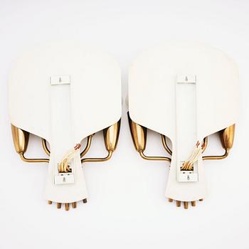 Harald Notini, a pair of wall sconces, model "8772/5", Arvid Böhlmarks Lampfabrik, Sweden 1950s.