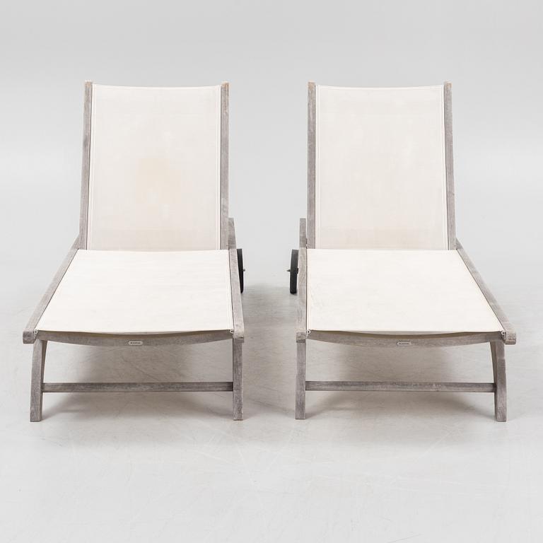 Däckstolar, ett par, "Columbus Sunbed", Skagerak, Danmark.