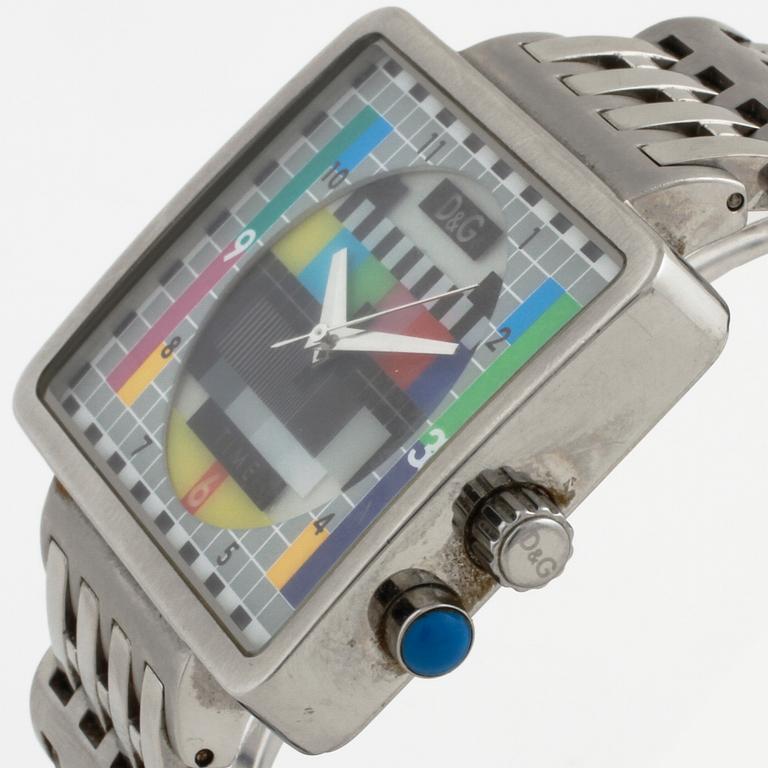D&G (Dolce & Gabbana), Time, "Medicine Man TV Test Card Dial", armbandsur, 40,5 x 33,5 mm.