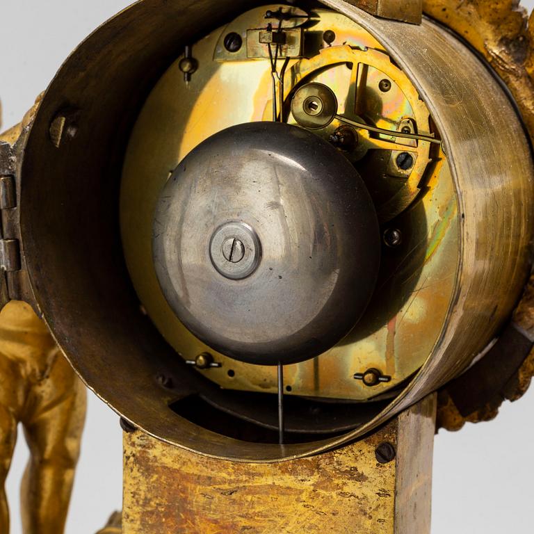 A French Louis XVI late 18th century gilt bronze mantel clock by Imbert L'ainé.
