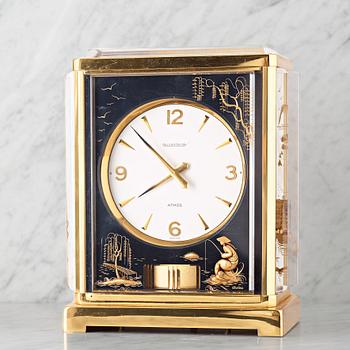 123. JAEGER-LE COULTRE, Atmos, "Black Chinoiserie Marina", table clock, 24 x 18.5 x 12.5 cm.