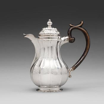 A Swedish mid 18th century silver coffee-pot, mark of Wilhelm Andreas Meijer, Stockholm 1746.