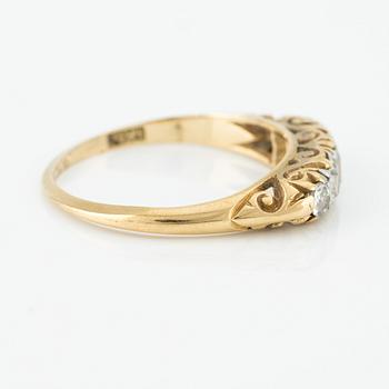 Ring, alliance, 18K gold with old-cut diamonds.