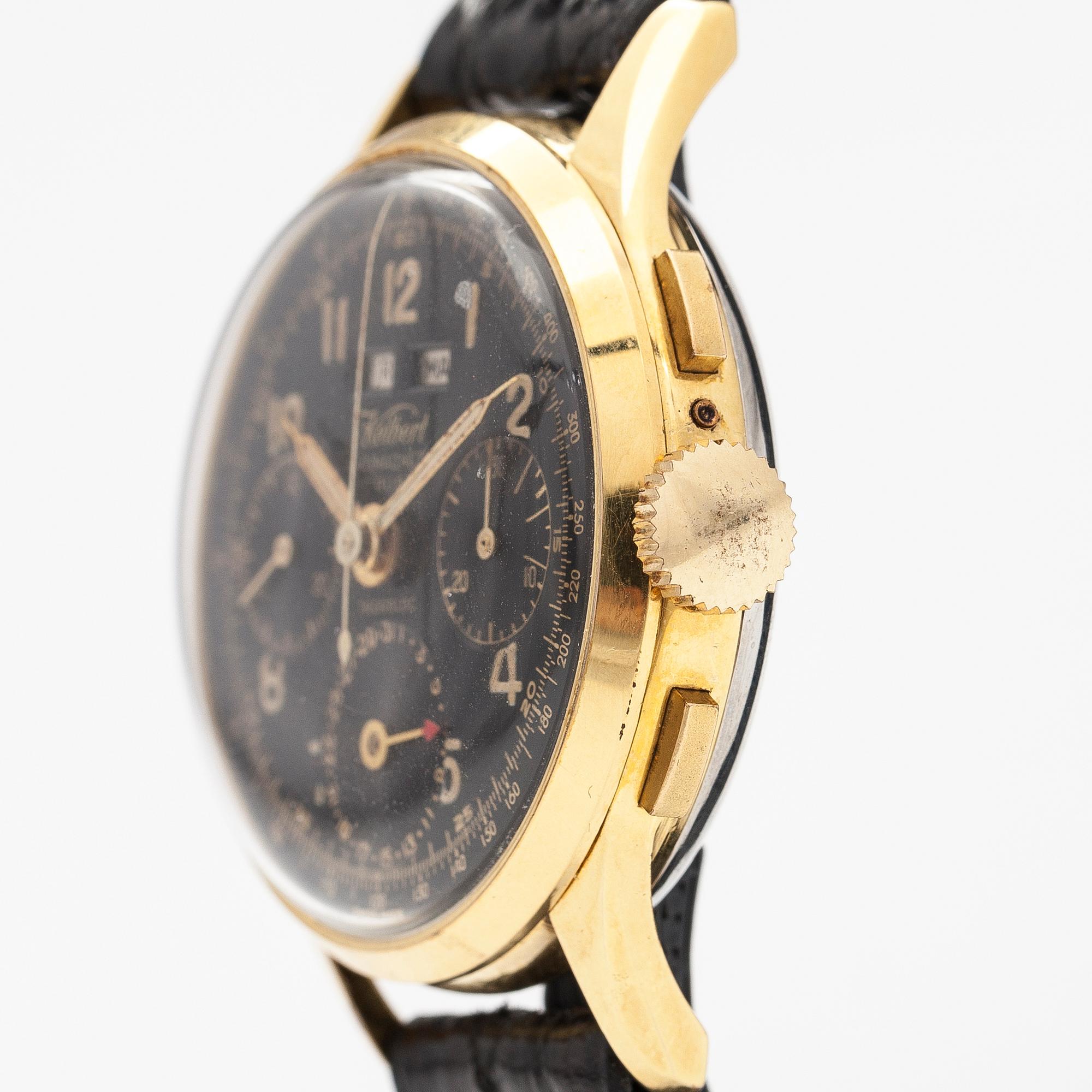 KELBERT, antmagnetic incabloc, wristwatch, chronograph, 34mm. - Bukowskis