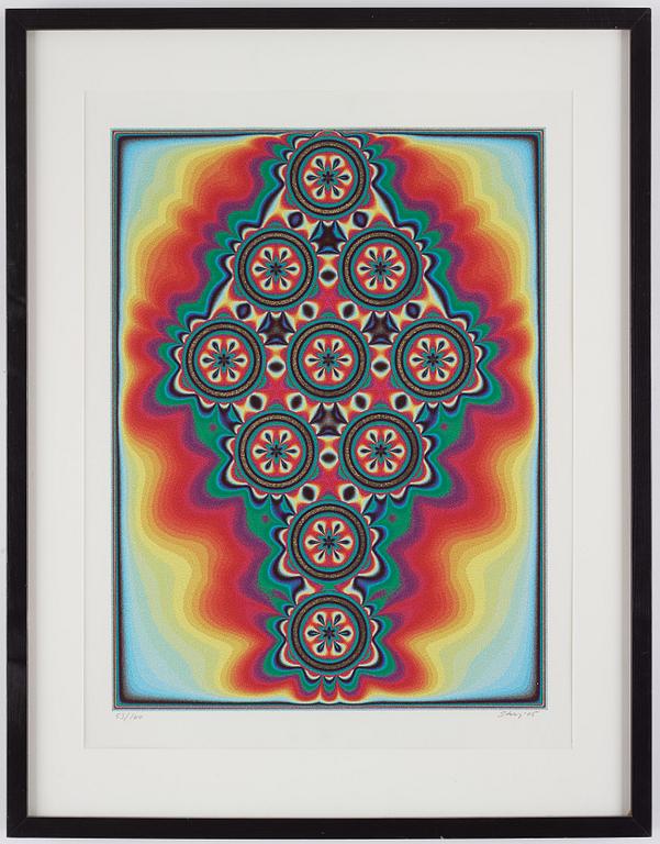 Sture Johannesson, färglitografi med prägling, 2005, signerad 53/160.