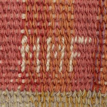 Märta Måås-Fjetterström, a cushion, 'Blommor på röd botten', signed MMF, c. 32 x 32 cm.