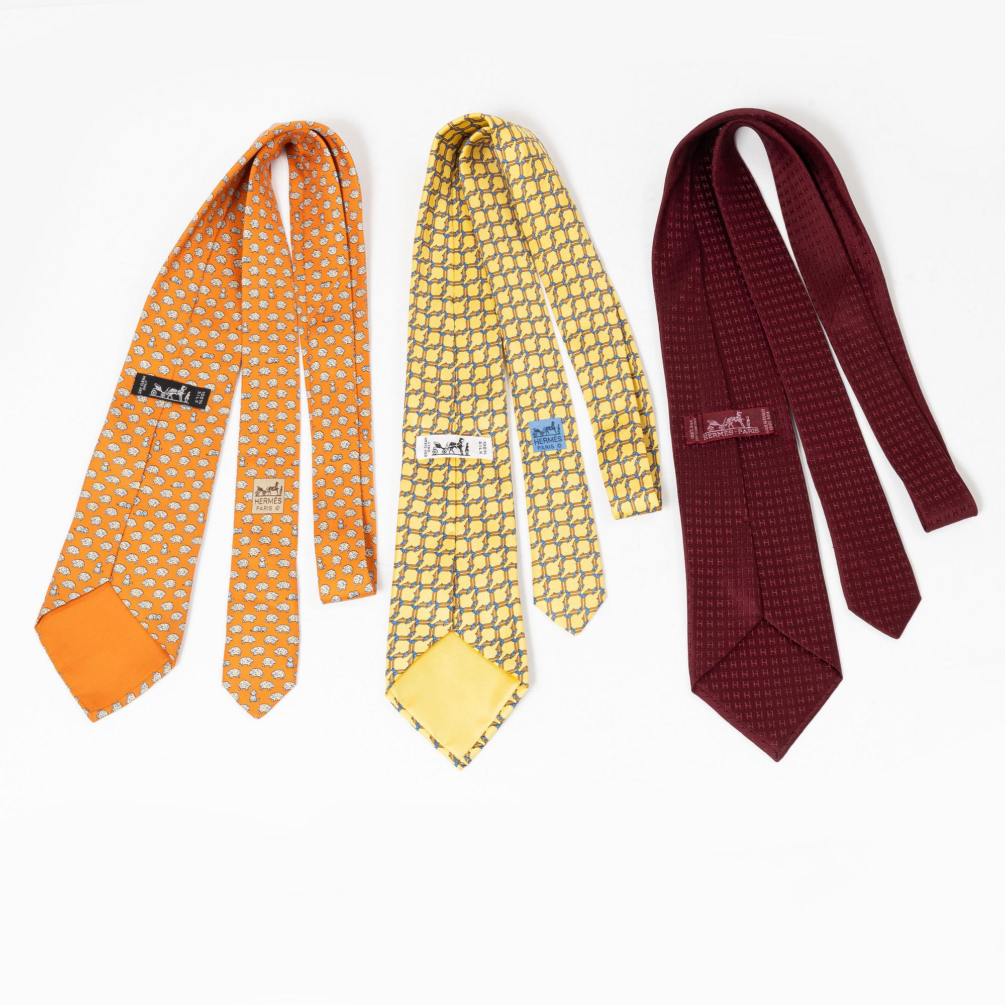 Hermès, ties, 3 pcs.