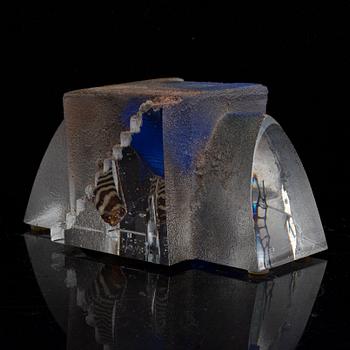 A glass sculpture by Bertil Vallien, for Kosta Boda.
