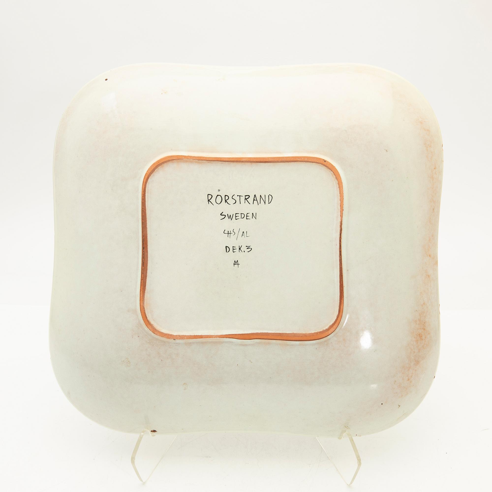 Carl-Harry Stålhane, & Aune Laukkanen, Bowl, Faience, Rörstrand, second half of the 20th century.