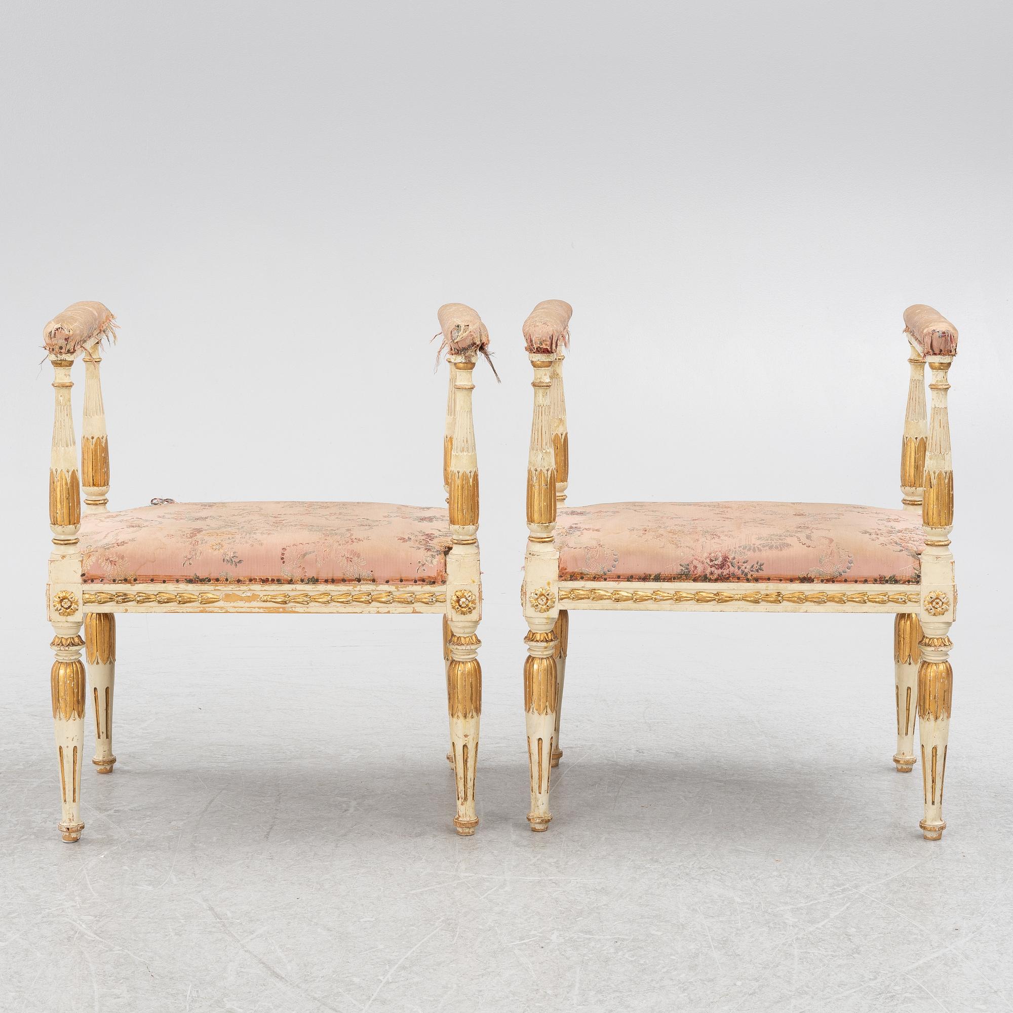 Banketter, ett par, omkring 1900, Sengustaviansk stil.