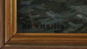 HANS HARTIG, olja på pannå, sign.