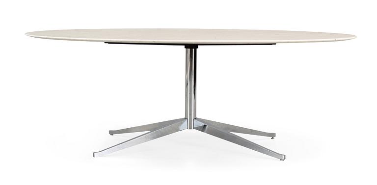 Florence Knoll, a marble and chromed steel dinner table, Knoll International, model 2481.