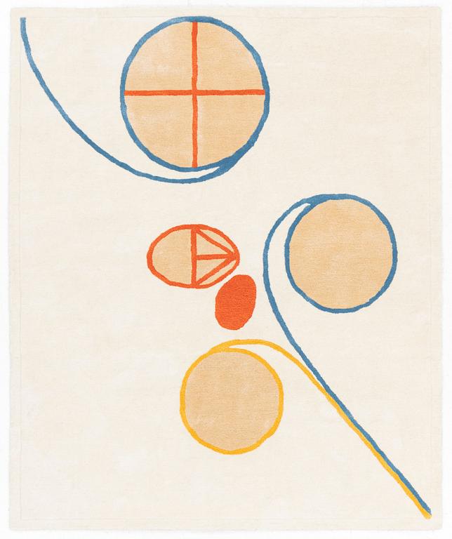 Hilma af Klint, matta, "Group V, no 2. Series WUS, Seven Pointed Star",  numrerad 9/30, handtuftad, ca 195 x 160 cm.