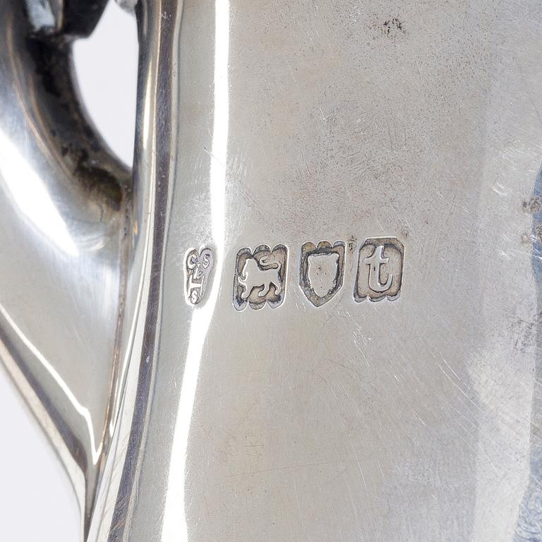 C.S. Harris & Sons Ltd, kaffekanna, silver, London 1914.