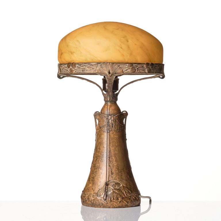 A. Granberg & Hugo Elmqvist, a patinated bronze table lamp, Stockholm, early 20th century.