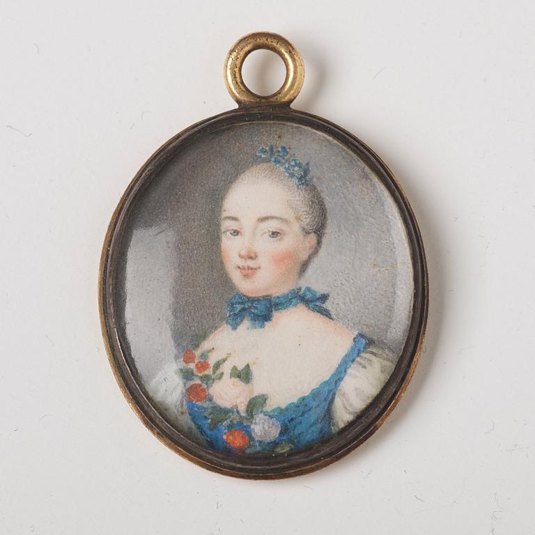 Maria Romanovna Vorotzova (1737-1765), miniatyr, 1700-tal.