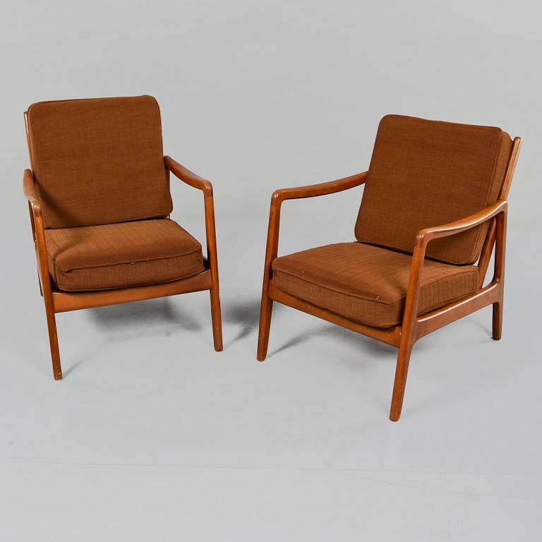 FÅTÖLJER, ett par, France & Daverkosen, Danmark, 1950/60-tal.