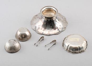 SAMLING SILVERFÖREMÅL, 6 delar, 1900-tal. Total vikt ca 471 g.